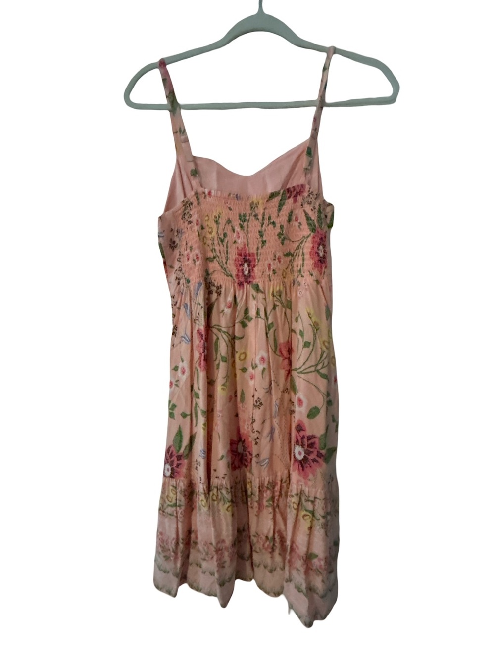 Old Navy Pink Floral Smocked Mini Dress Sleeveless Straps Size M Cottagecore - Picture 2 of 6